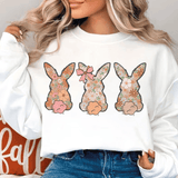Bügelbild Drei florale Osterhasen – Frühlingshafte PNG Datei für DIY & Kleidung - Sewando
