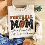 Football Mom – Glitter-T-Shirt Druckmotiv mit Football & Spruch „Louder and Prouder“ - Sewando