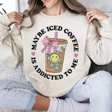 Iced Coffee SVG & PNG – Lustiges Statement-Design mit Schleife & Smiley - Sewando