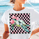 Coole Schildkröte mit Kaugummi – Sublimationsdesign im Retro-Style (1 PNG)