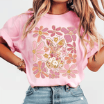 Boho Osterhase mit Blumen – PNG Bügelbild für DIY-Projekte & Frühling - Sewando