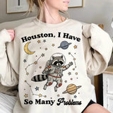 Houston, I Have So Many Problems – Weltraum-Waschbär Bügelbild (1 PNG) 🚀🦝🌌 - Sewando