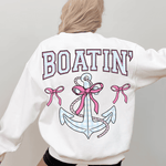 Boatin’ Anker Bügelbild– Maritimes PNG Design mit Schleifen & Karo - Sewando