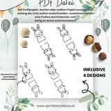 Druckvorlage Hase für Pralinen Lindt & Ferrero - Druckdatei für Ostern