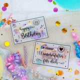 Schüttelkarte Geburtstag und Wunscherfüller Set – Geldgeschenk – Verpackung für Geld & Gutschein