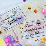 Schüttelkarte Geburtstag Set – Geldgeschenk – Verpackung für Geld & Gutschein