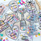 Schüttelkarte Geburtstag Set  bundle 20x – Geldgeschenk – Verpackung für Geld & Gutschein
