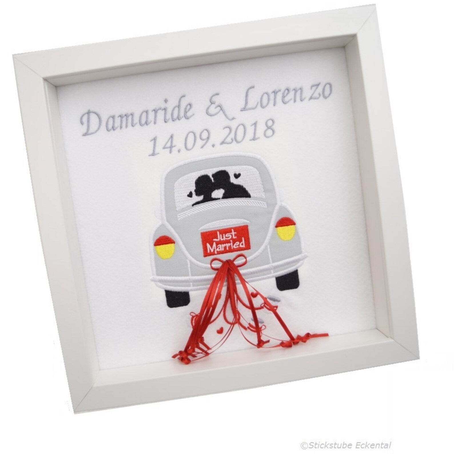 Stickdatei Hochzeit Wedding Hochzeitsauto Set 390 - Sewando