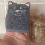 Katzen-Waschlappen Stickdatei ITH 10x10 Waschhandschuh Tiere - Sewando