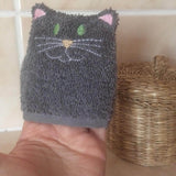 Katzen-Waschlappen Stickdatei ITH 10x10 Waschhandschuh Tiere - Sewando