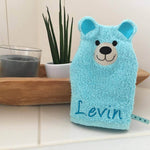 Bärli-Waschlappen Stickdatei ITH 16x26 Bär Teddy Waschhandschuh Geburt Geburtstag - Sewando