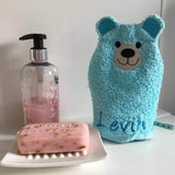 Bärli-Waschlappen Stickdatei ITH 16x26 Bär Teddy Waschhandschuh Geburt Geburtstag - Sewando