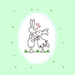 Stickdatei Osterhasen Redwork Rahmen 10 cm x 10 cm, Hase, sticken, Frühling - Sewando