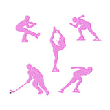 Stickdatei Eiskunst für den Rahmen 10 cm x 10 cm, Sport, Eiskunstlauf, Eisschnelllauf, Eishockey - Sewando