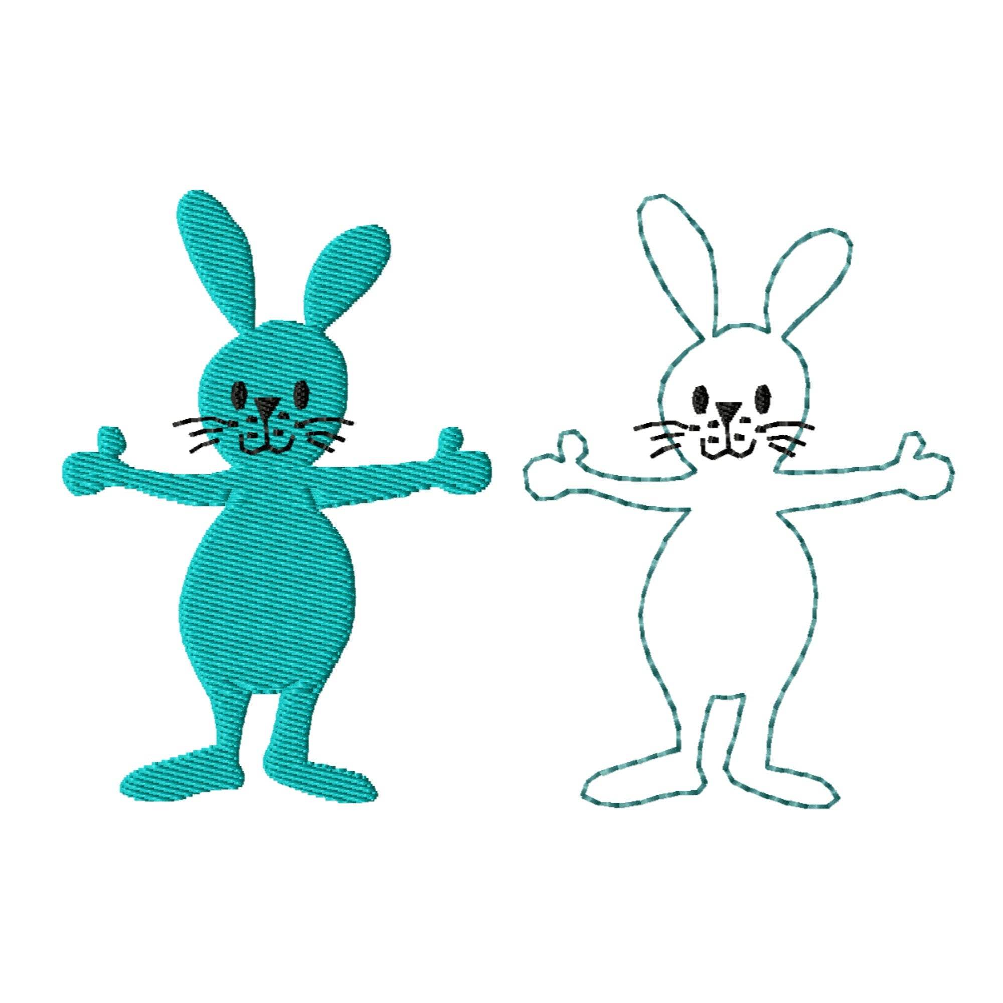 Stickdatei Hase Toni Rahmen 10 cm x 10 cm, Ostern, Osterhase, Applikation - Sewando