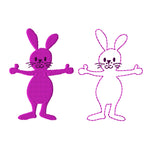 Stickdatei Hase Toni Rahmen 10 cm x 10 cm, Ostern, Osterhase, Applikation - Sewando