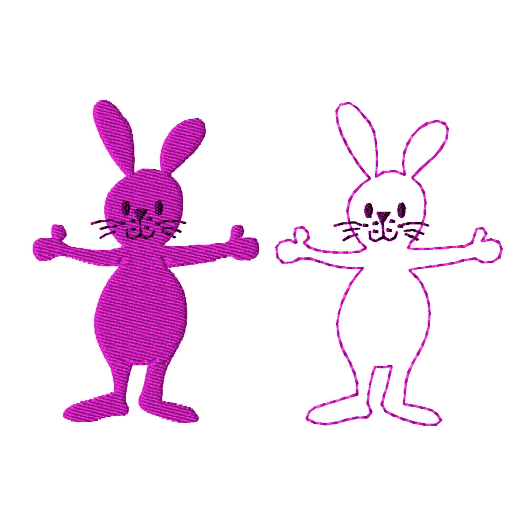 Stickdatei Hase Toni Rahmen 10 cm x 10 cm, Ostern, Osterhase, Applikation - Sewando
