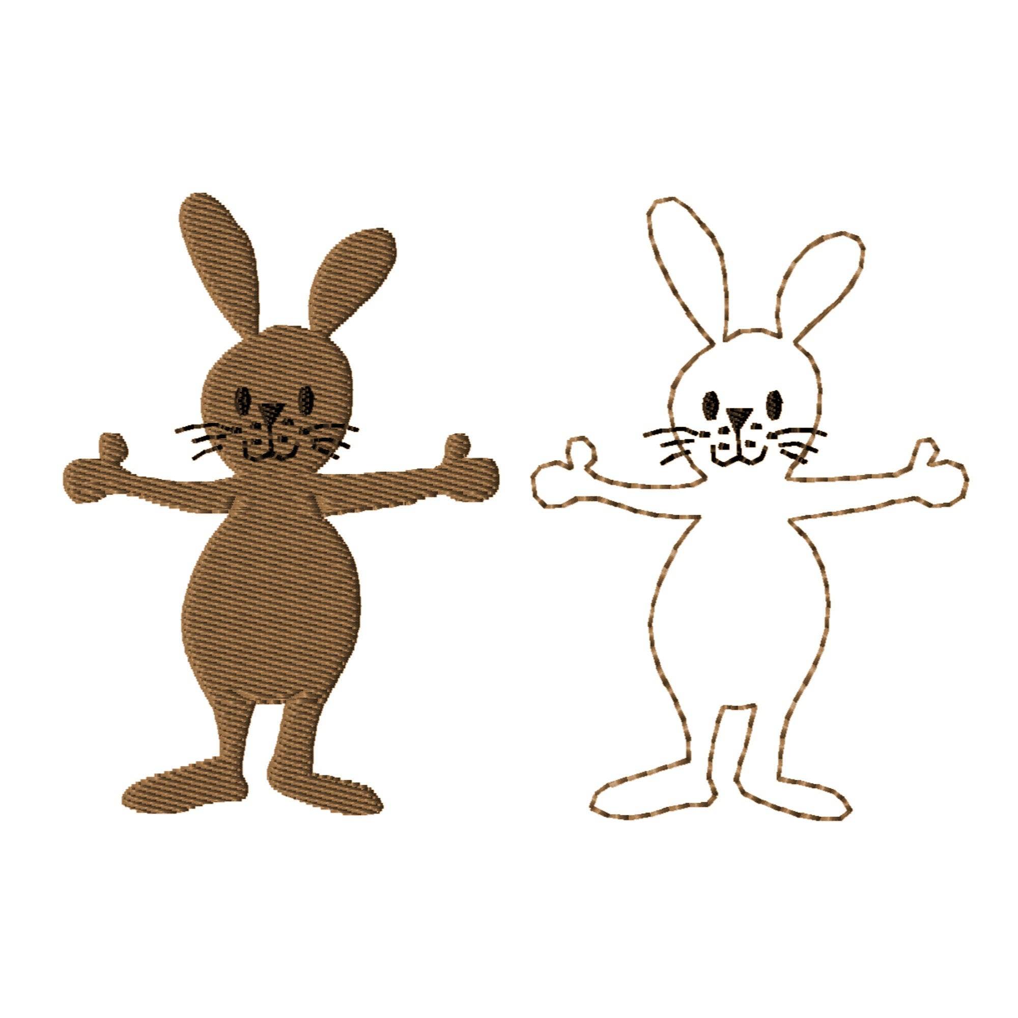 Stickdatei Hase Toni Rahmen 10 cm x 10 cm, Ostern, Osterhase, Applikation - Sewando