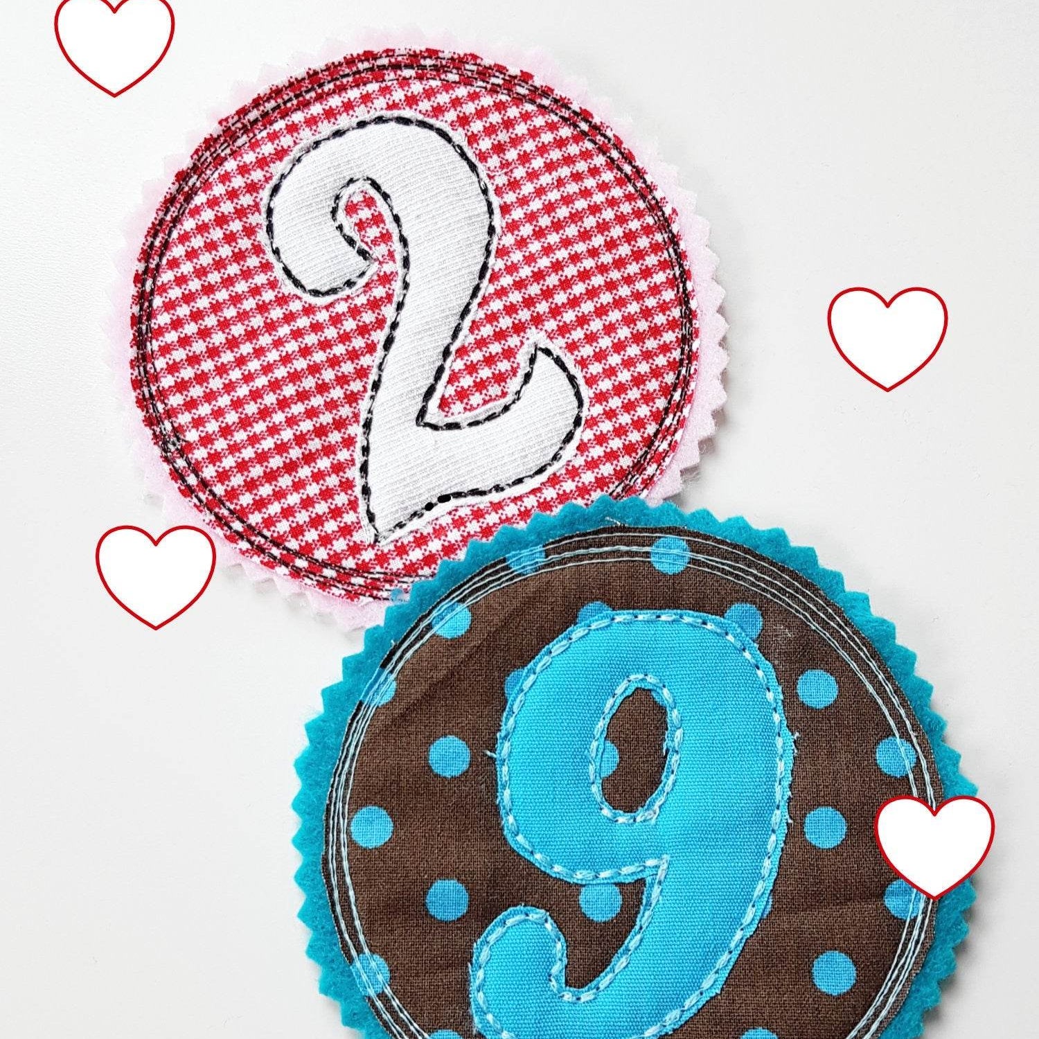 Stickdatei Zahlen Doodle Button - Rahmen ab 10 cm x 10 cm, - Sewando