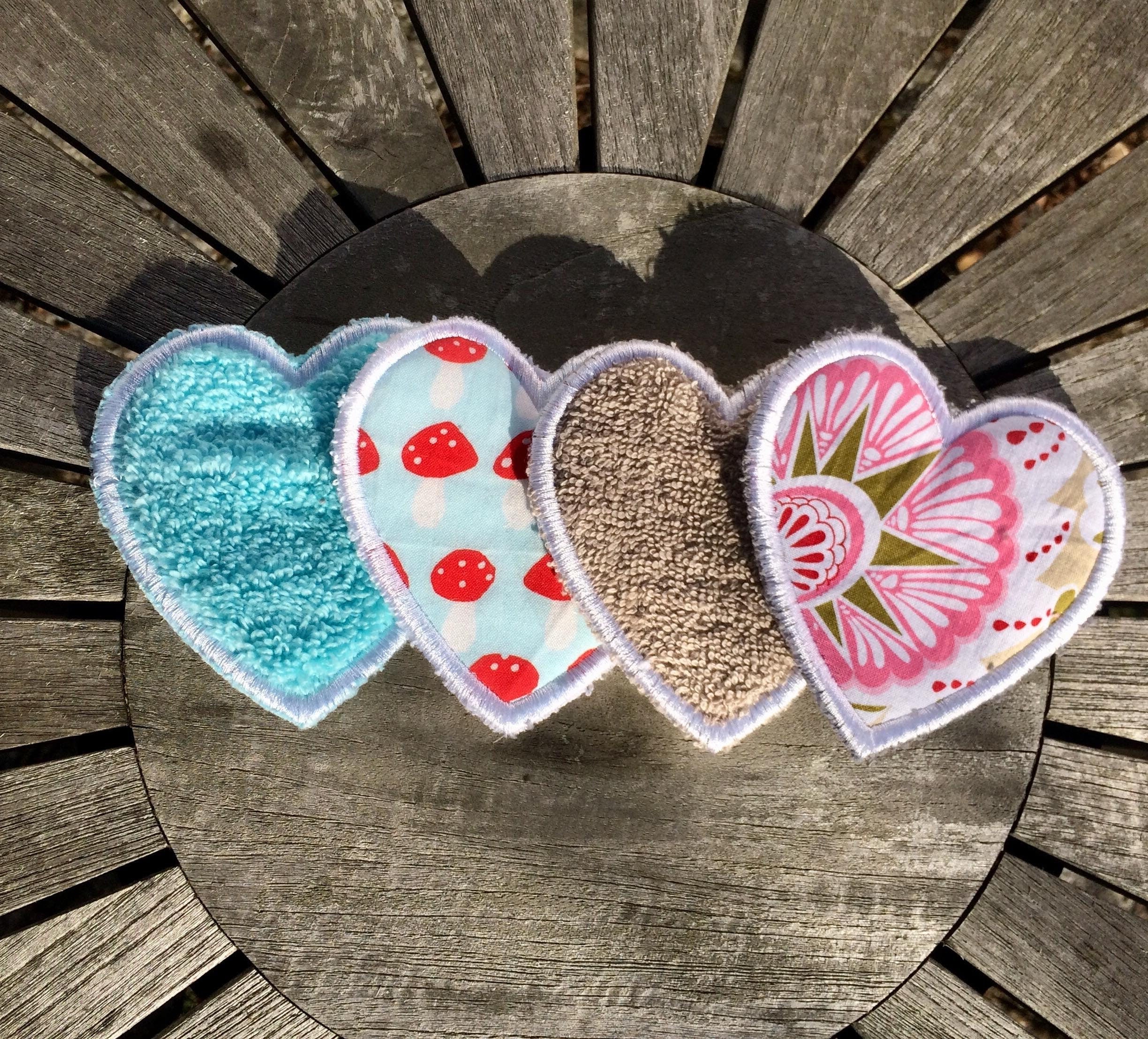 Abschminkpad Herz Stickdatei ITH 10x10 cm Waschpad Pad Liebe - Sewando