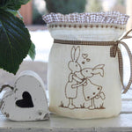 Stickdatei Osterhasen Redwork Rahmen 10 cm x 10 cm, Hase, sticken, Frühling - Sewando