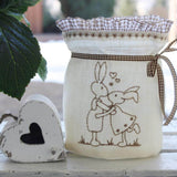 Stickdatei Osterhasen Redwork Rahmen 10 cm x 10 cm, Hase, sticken, Frühling - Sewando