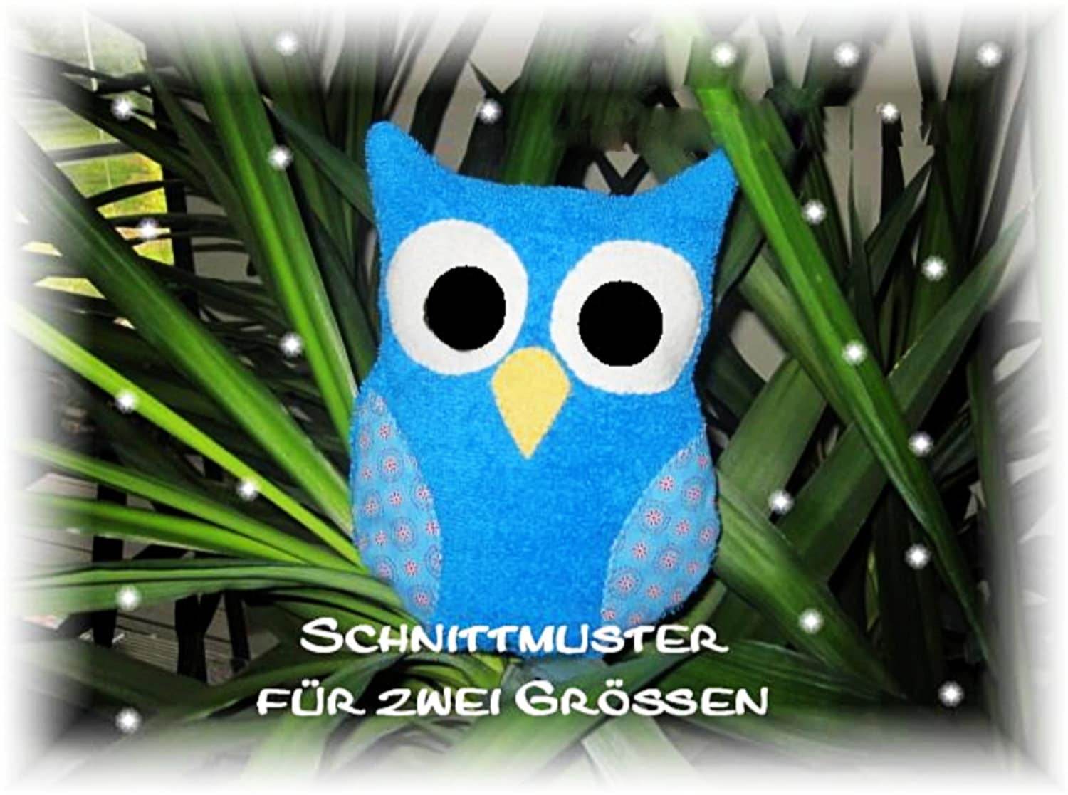 Eule Kuscheltier - Schnittmuster für 2 Größen, Ebook PDF - Sewando