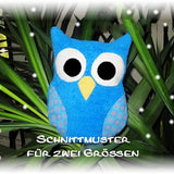 Eule Kuscheltier - Schnittmuster für 2 Größen, Ebook PDF - Sewando