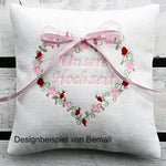 Stickdatei Rosenherz für den Rahmen 10 cm x 10 cm, Stickmuster, Rose, Herz - Sewando