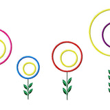 Stickdatei Blumen-Applikation in vier Größen, sticken, Applikation, Blume, Kreis - Sewando