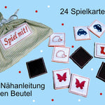 Stickdatei Spiel mit! für den Rahmen 13 cm x 18 cm, inkl. Nähanleitung Beutelchen - Sewando