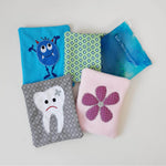 Stickdatei Hülle Kühlkompresse 4er Set 13 cm x 18 cm, Kind, Baby, Zahn - Sewando