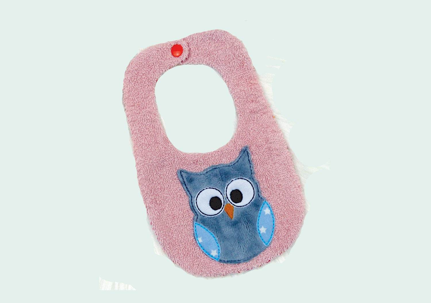 Stickdatei Latz Lätzchen Eule Applikation ITH ab 16x26, Baby, Eule, Applikation, Aufnäher - Sewando