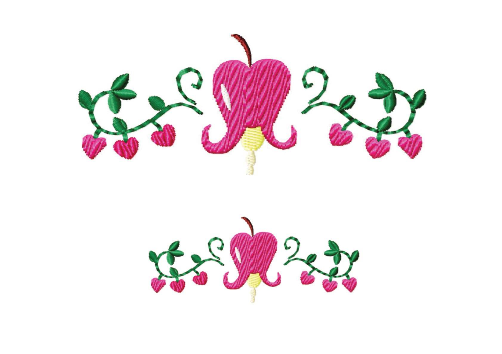 Stickdatei Tränendes Herz 2 Größen, Blume, Borte, Blüte - Sewando