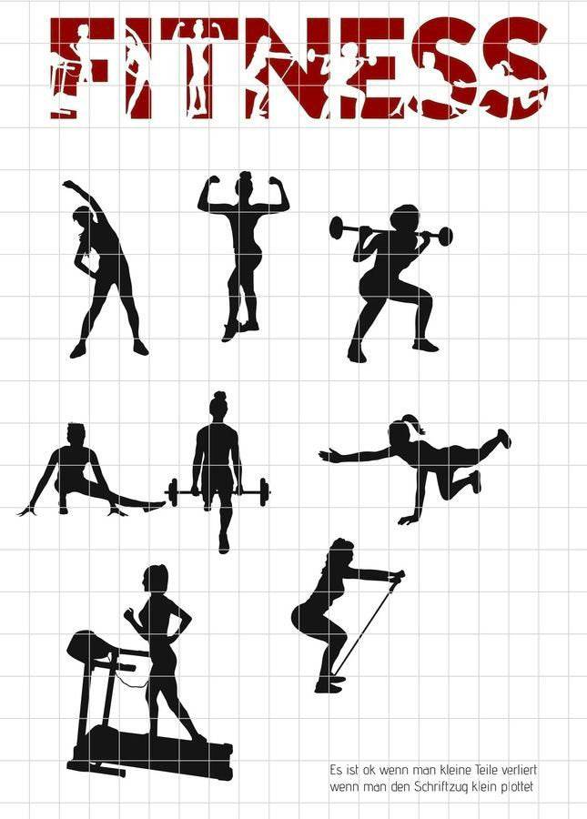 FITNESS SHADOW SPORT (Girls) Plotterdatei, Laserdatei - inkl png zum drucken - Sewando