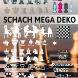 SCHACH MEGA DEKO, als svg, dxf Plotterdatei und png zum drucken - Sewando