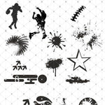 Plotterdatei Shadow Sport American FOOTBALL SET Schriftzug und Mega deko *Sonderaktion* - Sewando