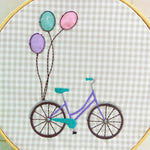 Stickdatei Fahrrad mit Ballon und solo, Doodle - Sewando
