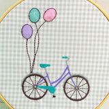 Stickdatei Fahrrad mit Ballon und solo, Doodle - Sewando