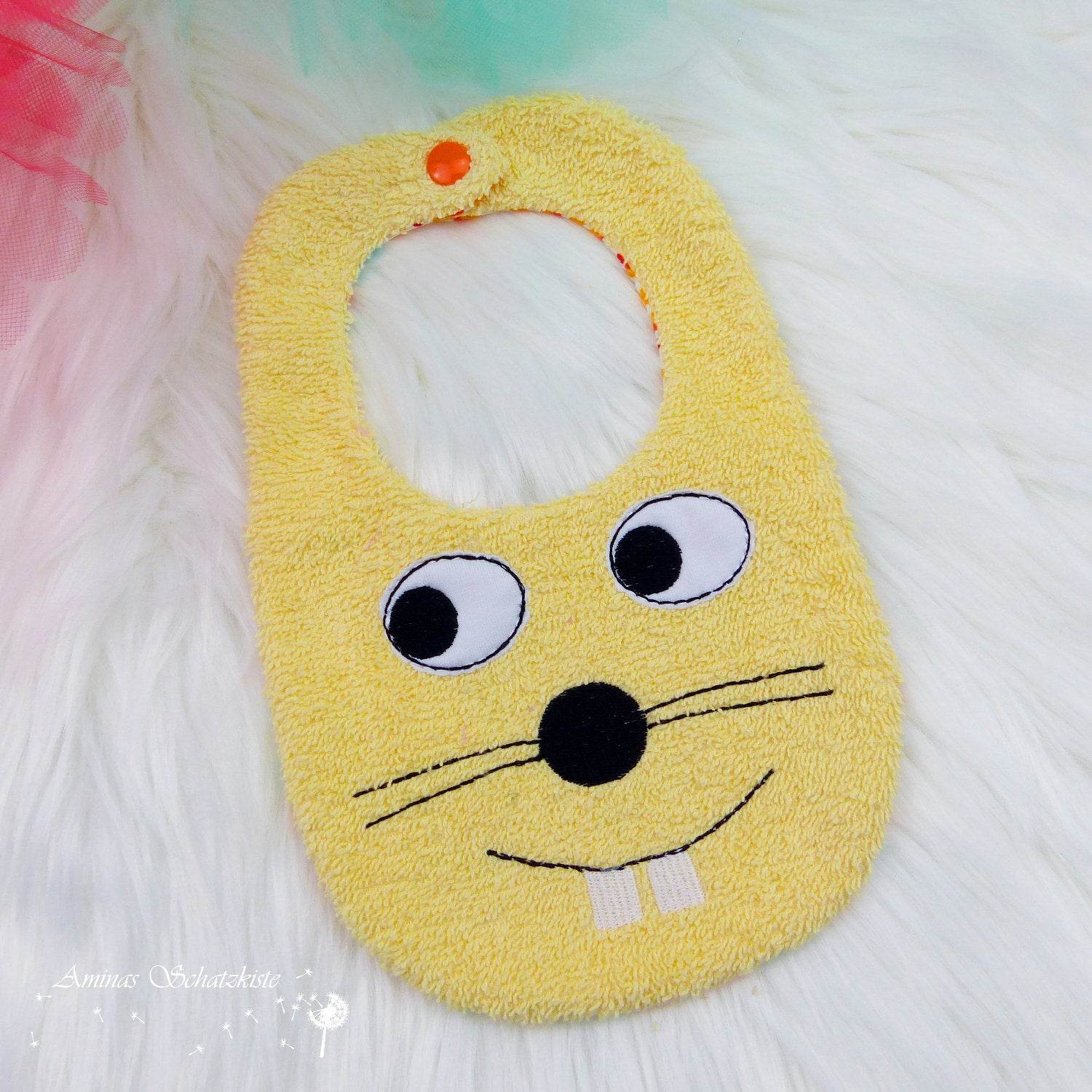 Stickdatei Latz Lätzchen Maus ITH ab 16x26 Baby - Sewando