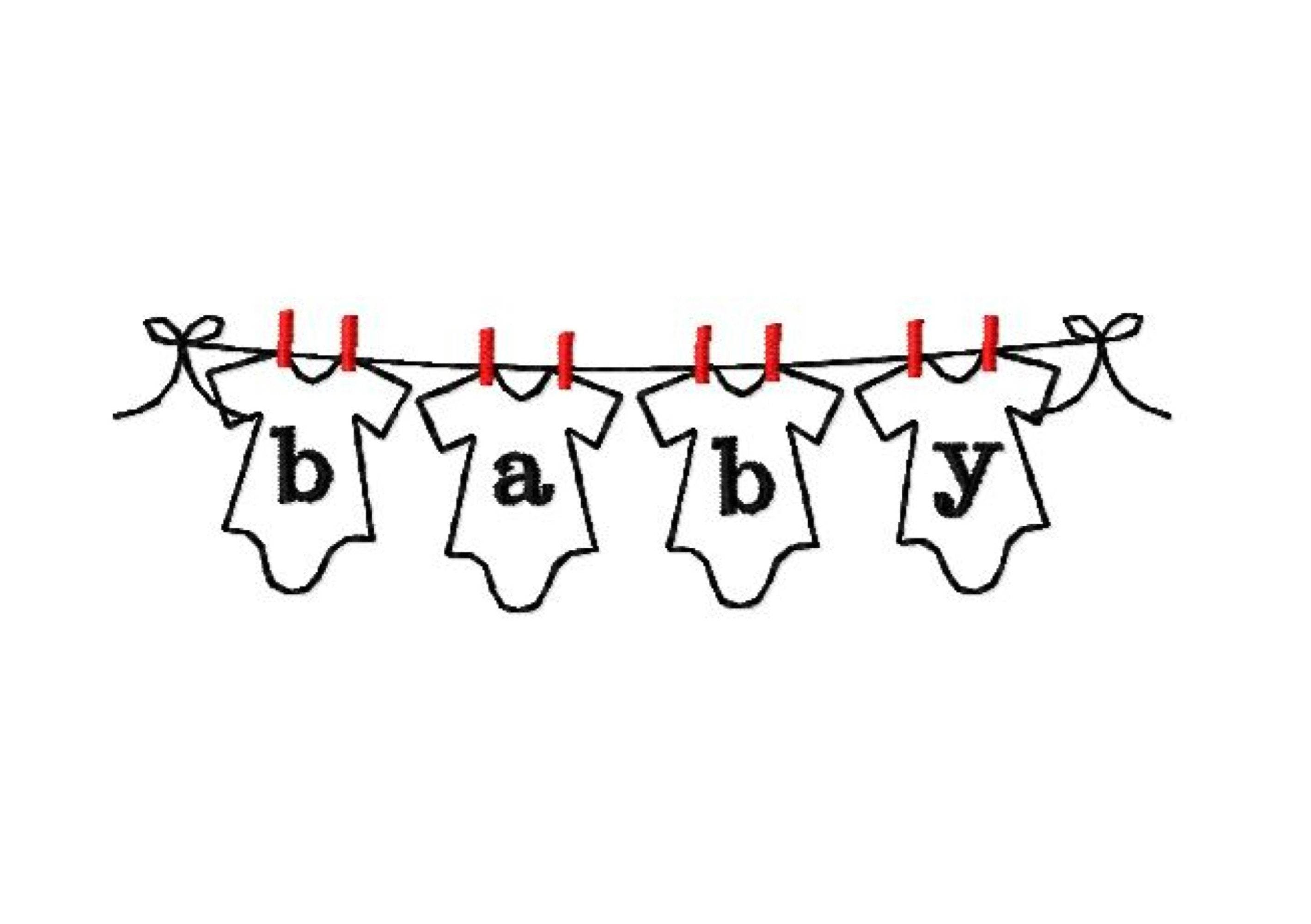 Stickdatei Babybody Wäscheleine - Sewando