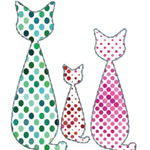 Stickdatei Katzen in vier Varianten, 10 cm x 10 cm, Redwork, Vollstick, Applikation - Sewando