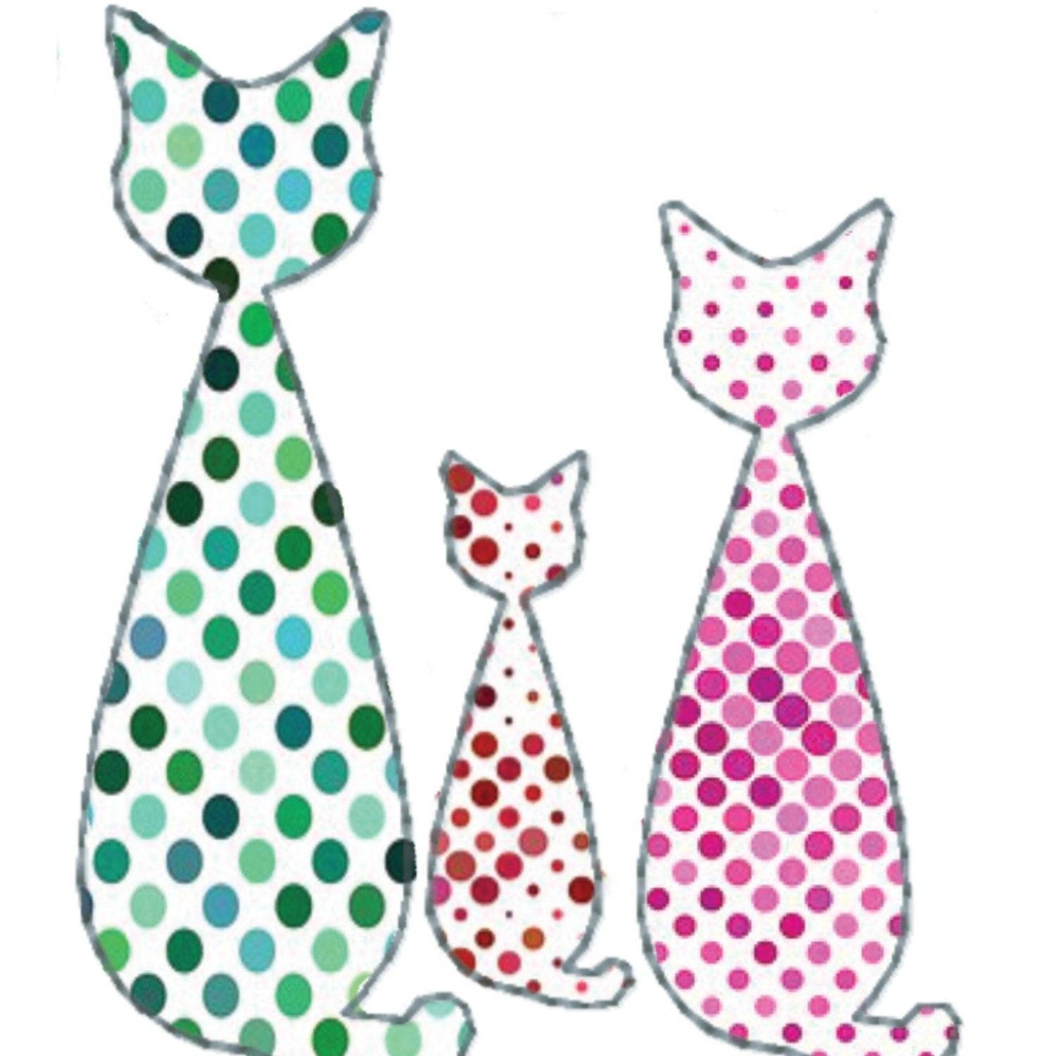 Stickdatei Katzen in vier Varianten, 10 cm x 10 cm, Redwork, Vollstick, Applikation - Sewando