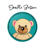 Stickdatei Doodle Button Bär - Rahmen ab 10 cm x 10 cm - Sewando