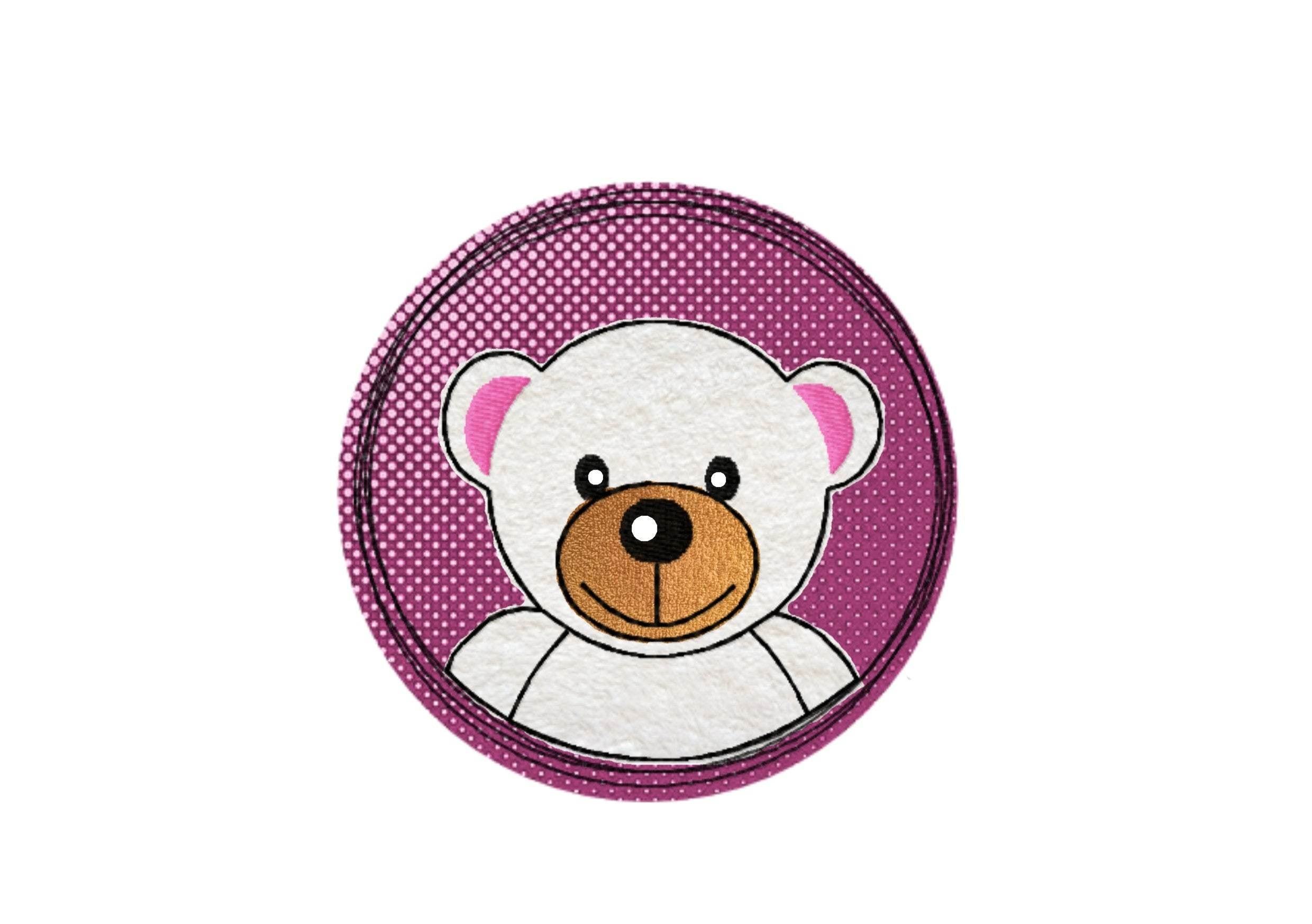 Stickdatei Doodle Button Bär - Rahmen ab 10 cm x 10 cm - Sewando