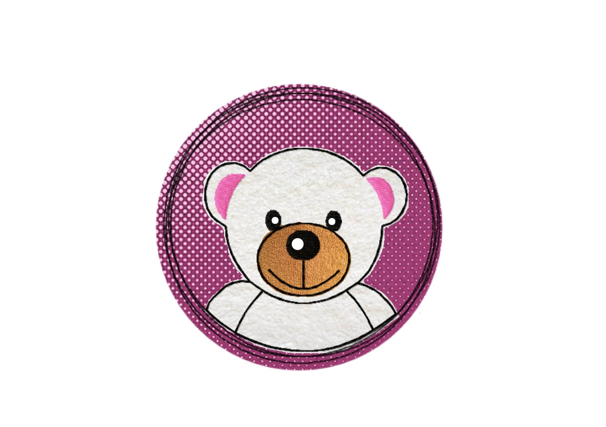 Stickdatei Doodle Button Bär - Rahmen ab 10 cm x 10 cm - Sewando