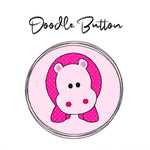 Stickdatei Doodle Button Nilpferd - Rahmen ab 10 cm x 10 cm, Redwork, Applikation, Tier, Aufnäher - Sewando