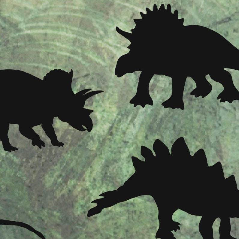 DINO POWER Dinosaurier Silhouetten, Plotter und Laser-Datei als SVG und DXF - Sewando