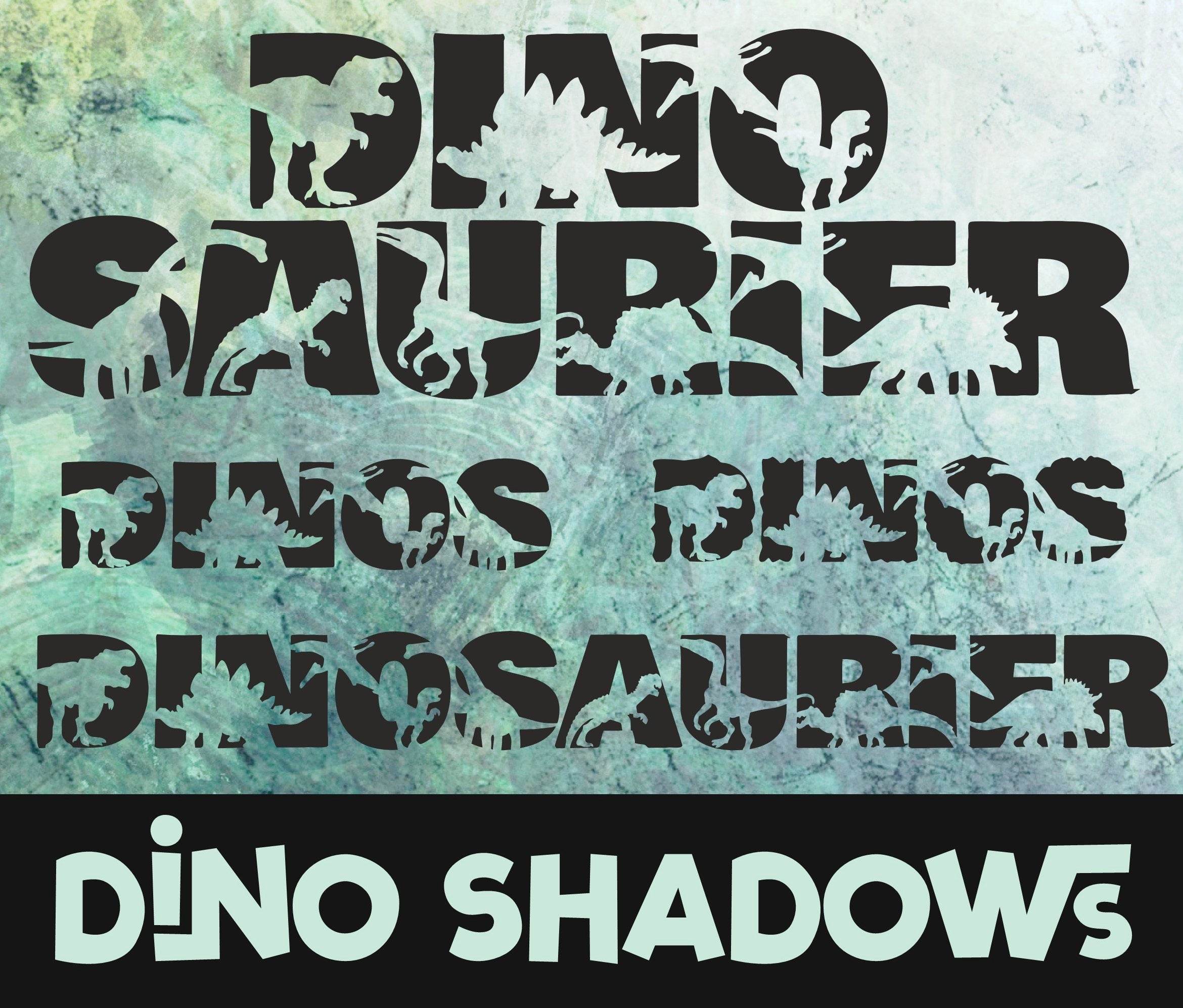 DINO Dinosauerier 4 Shadows inkl. Trash und Splash, als SVG DXF Plottdatei Plotterdatei und png zum drucken - Sewando