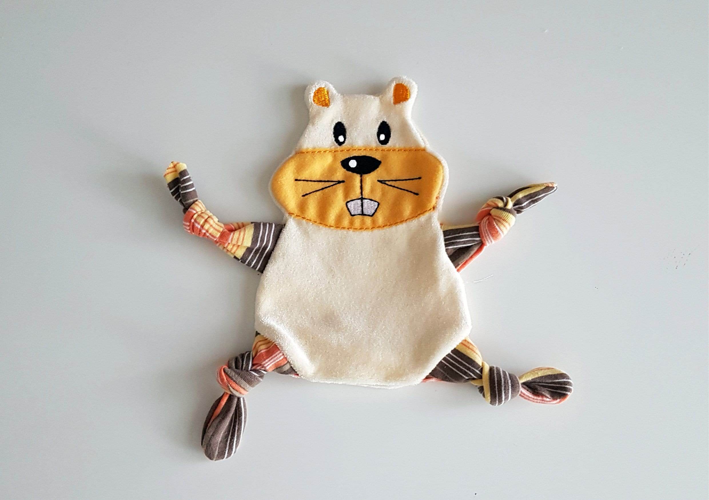 Stickdatei Hamster Kuscheltuch ITH für den Rahmen 18 cm x 30 cm,, Schmusetuch, - Sewando